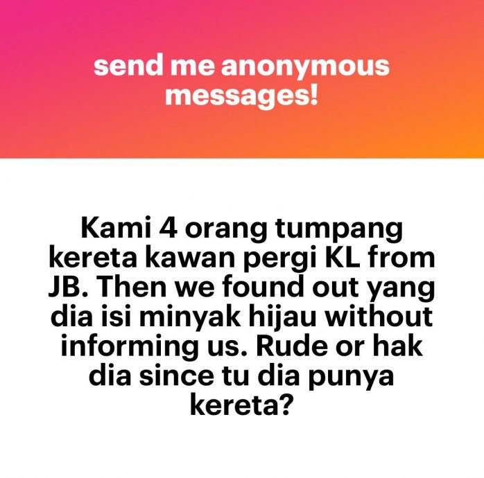 不满添RON97平分更多钱 友人:车主这么做是否没礼貌?