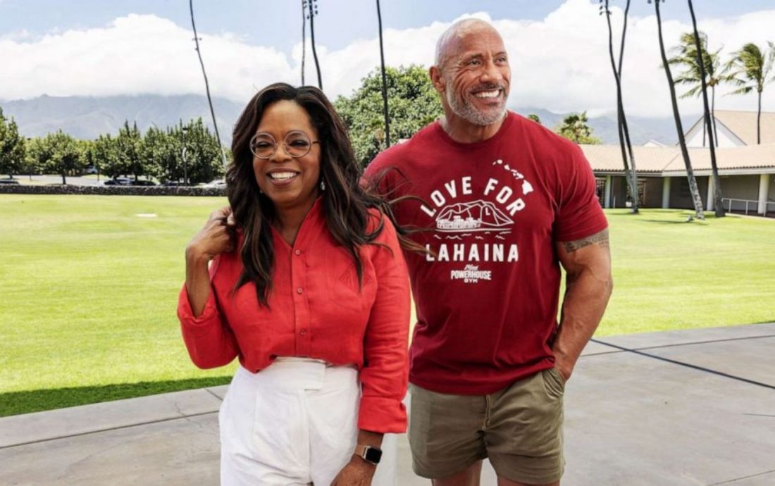 助夏威夷野火灾民重建 道维强森奥普拉捐逾4千万