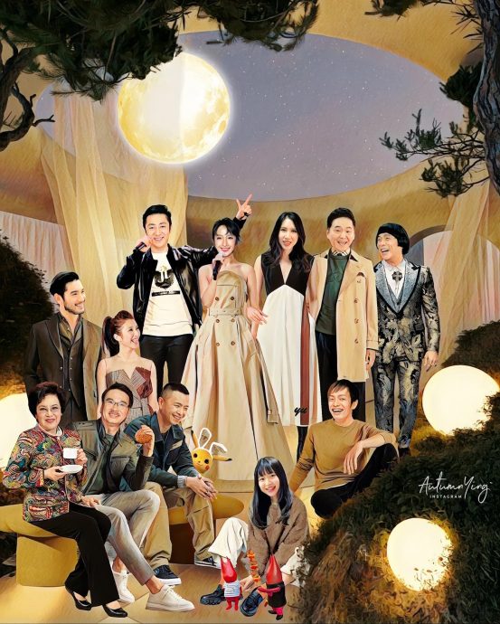大马插画家绘出离世艺人“中秋团圆画面” 李玟小鬼高以翔天堂相聚惹网哭