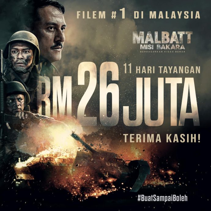 大马票房榜｜《MALBATT》稳守冠军 《孤注一掷》直冲亚军