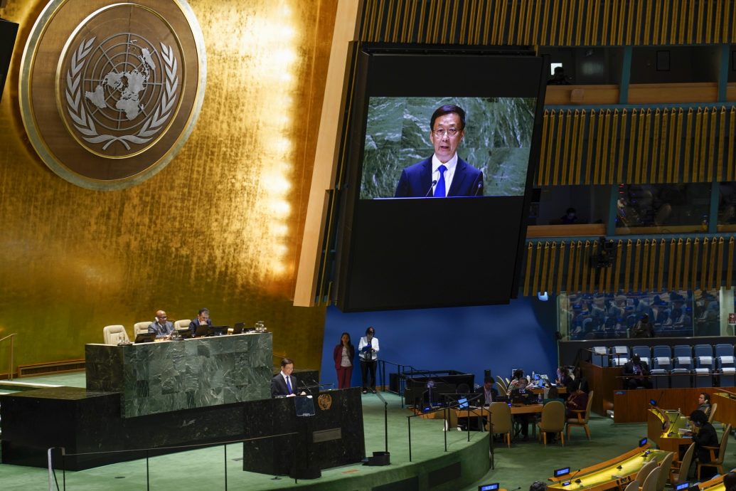 联大发言 韩正警告勿低估中国对台湾决心 最大努力争取和平统一