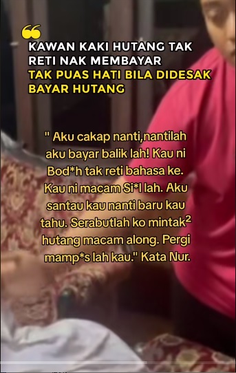 视频 | 借友人RM2000却跪著要债！“她换日本车不还钱还骂我小气”