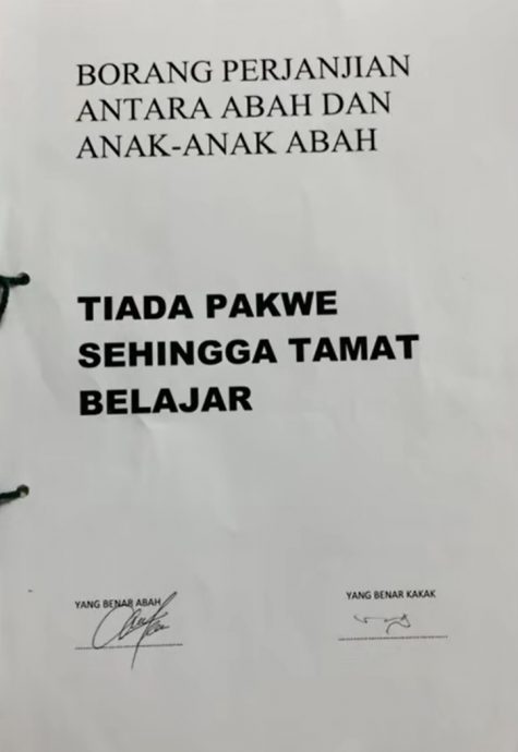 视频|父与2女签协议 “大学毕业前不可交男友”