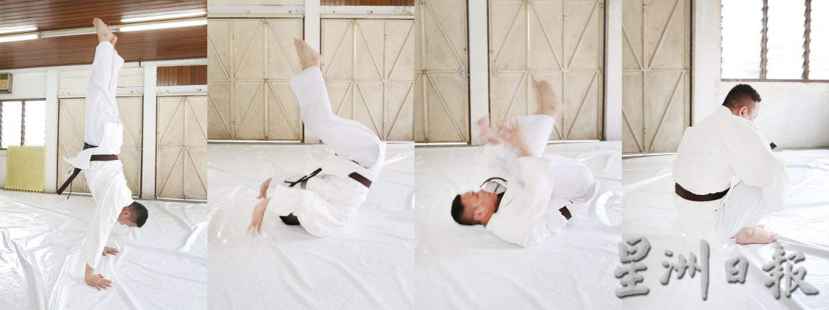 霹:22日见报/十八般武艺/封底主文/摔投技实用 陆海峰为学柔道 赴槟工作