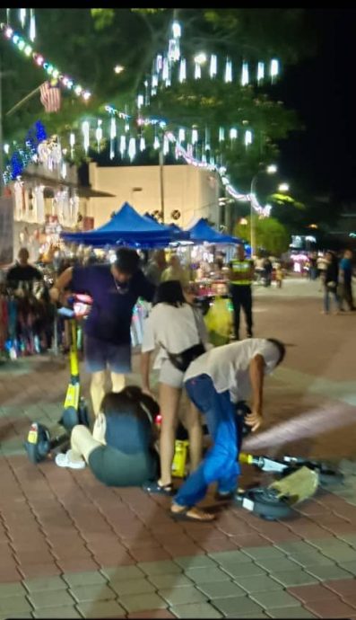 (古城第二版主文)甲落实无车区后首次意外 电动滑板车碰撞伤者入院