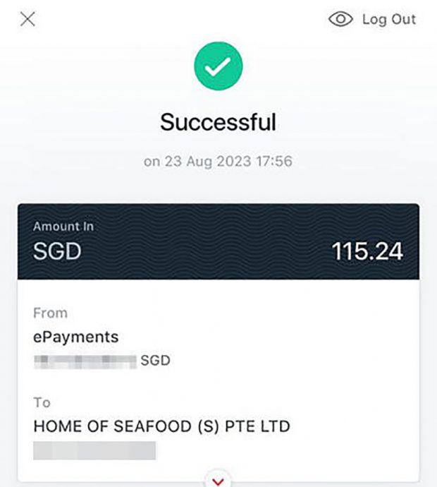 （已签发）柔：狮城二三事：女食客被指伪造转账截图　吃35次‘霸王餐’