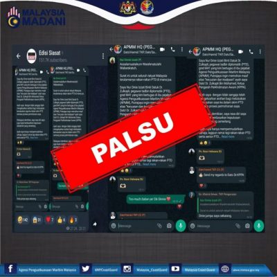 （求真）大马海事局：没创建WhatsApp群组