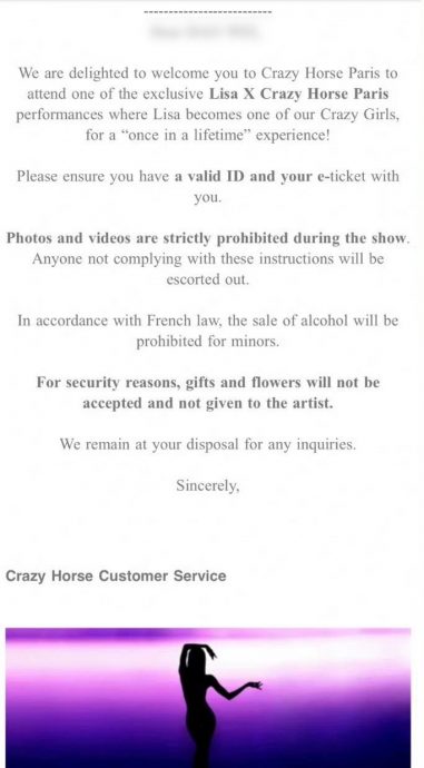 Lisa被呛“第2个Jennie” 网传看疯马秀两规则