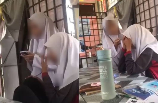 不满个人照被放上网 女中学生扇同学5巴掌