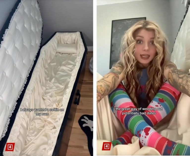 想逃避问题就躲进去 “悲伤辣妹”天天“睡棺材”