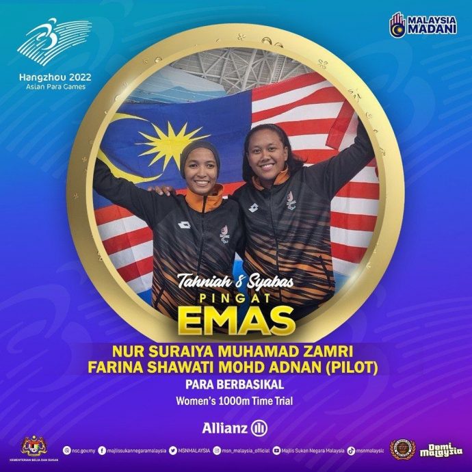 杭州亚残会 脚车田径合得3金 大马金喜连连!