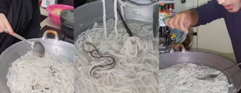 视频|煮面半途浮出一撮头发 “煮两次都一样”