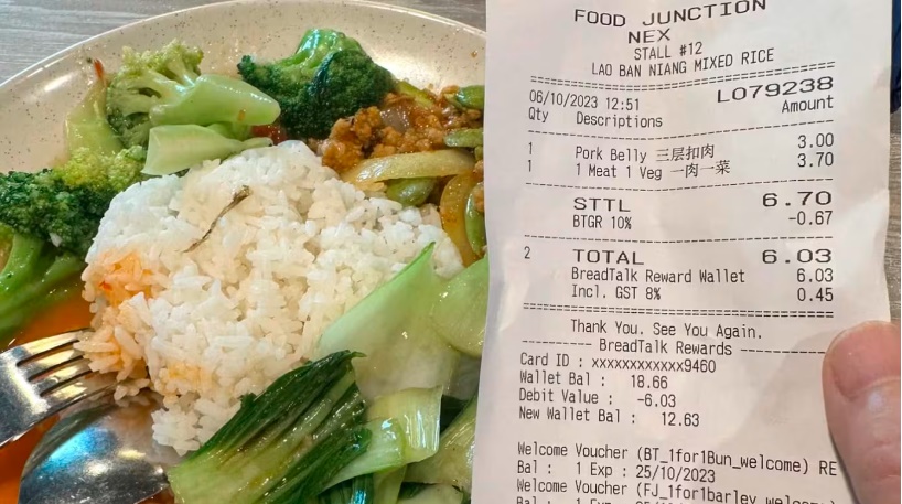 （已签发）柔：狮城二三事：“西兰花是肉” 一碟杂菜饭要价6.70新元