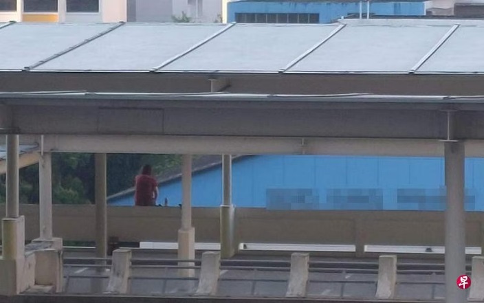 (已签发)柔:狮城二三事:疑酒后危坐停车场6楼栏杆 女子被捕