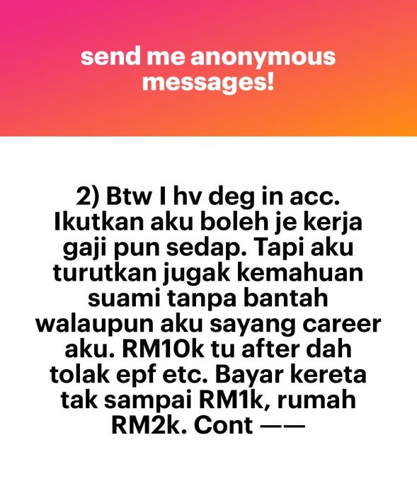 丈夫要妻子辞工顾孩子 “月入过万只给RM500家用合理吗?”