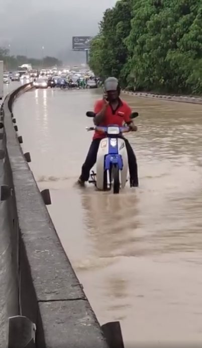 怡美露北上方向 大道外环路淹水