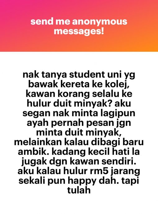 抱怨同学共车不分担油钱 网民建议车上设“油钱箱”