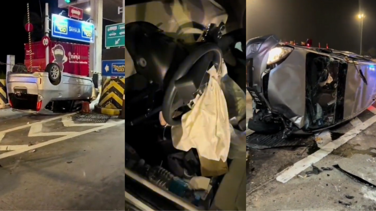 视频 | 疑为免费过路费“冲太快” Alza撞车再翻覆