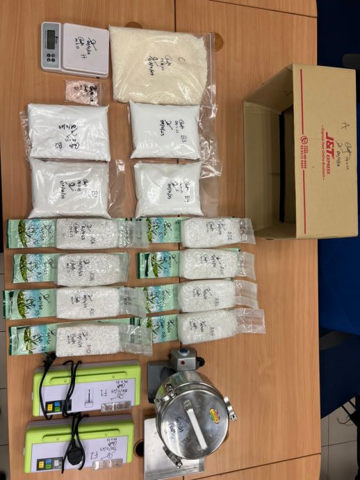 警方逮捕1本地毒贩·起逾65万的冰毒和克他命