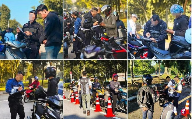 (已签发)柔:狮城二三事:196摩托车兀兰关卡被截查 37骑士接罚单