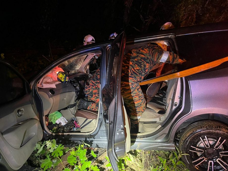 (取代签发)NS马口:男子无驾照驾车时失控撞路边油棕树,送往医院后不治