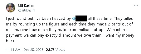 独家 | 不满每月被多收2仙电话费 茜蒂卡欣促退款否起诉告电讯公司