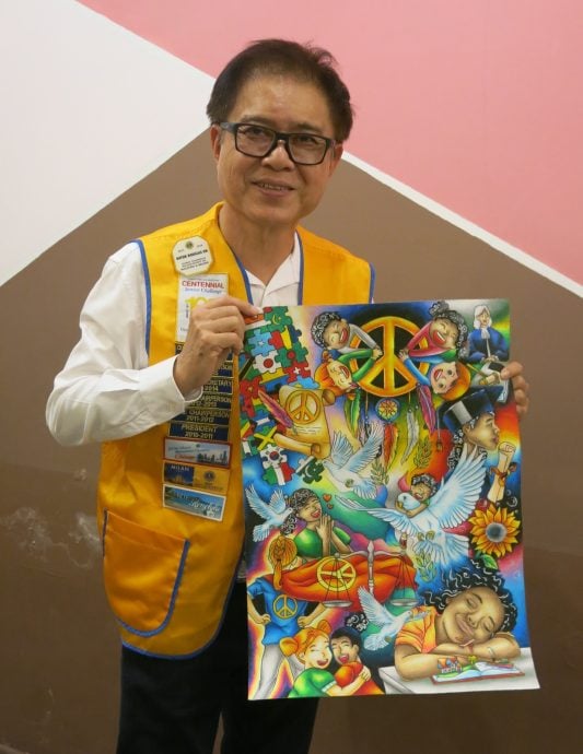 狮子会308复合区和平海报赛 敦华华小作品征国际赛