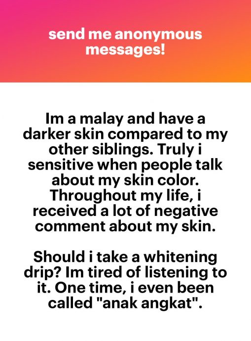 皮肤黝黑被叫“养女”好难过 女子:想注射美白针好吗?