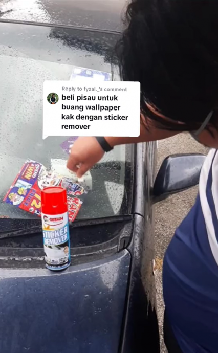 视频|宣传单粘挡风镜洗不脱 女子投诉获回应:“业者已道歉并清理干净了”