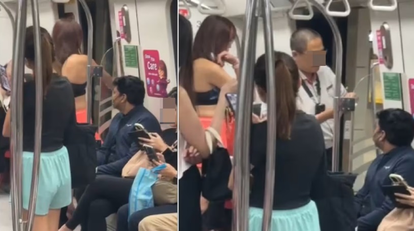 （已签发）柔：狮城二三事：尝试掰开和阻地铁关门  异性装扮男子被警带走
