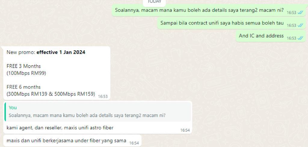 女子不满个资外泄第三方知晓宽频合约结束 Unifi:会调查