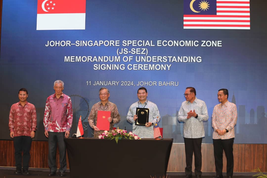 马新两国领袖签署柔新经济特区谅解备忘录