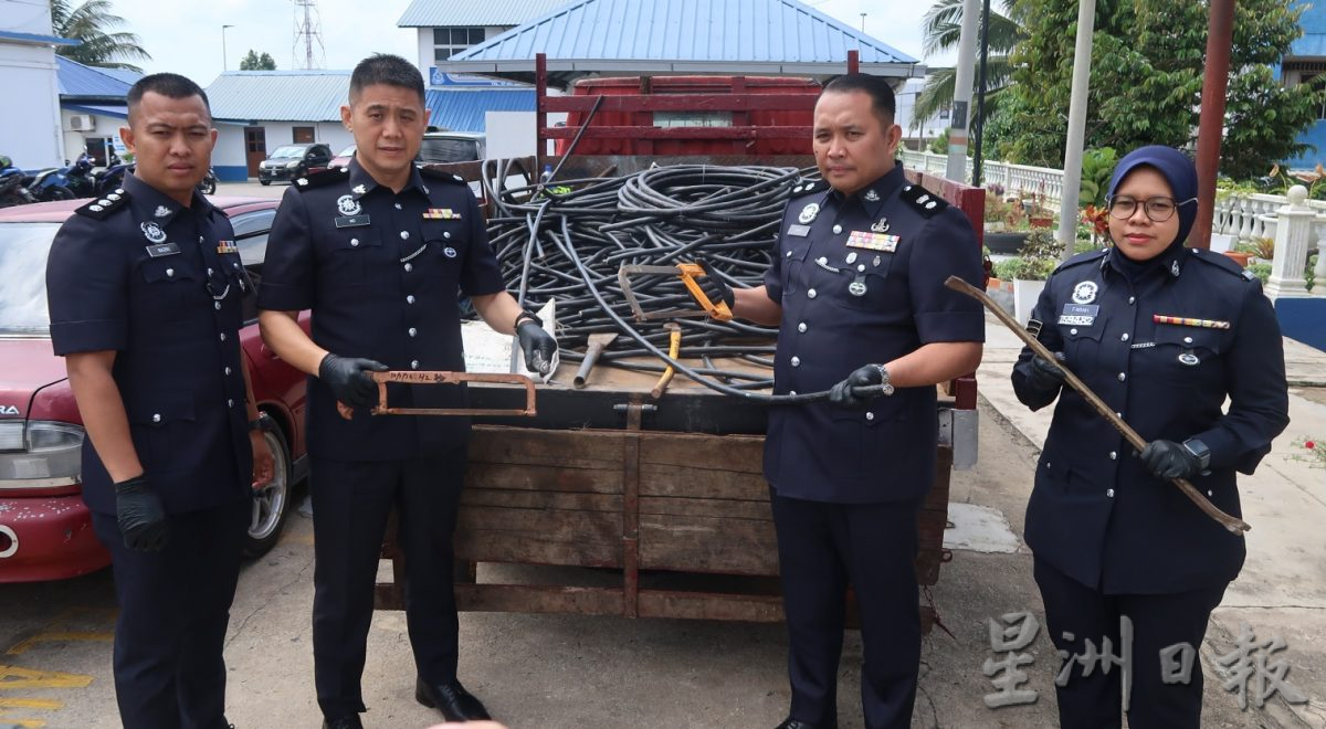 **已签发**柔︰屡偷火车铜缆影响工程,警捕6嫌起获失窃物