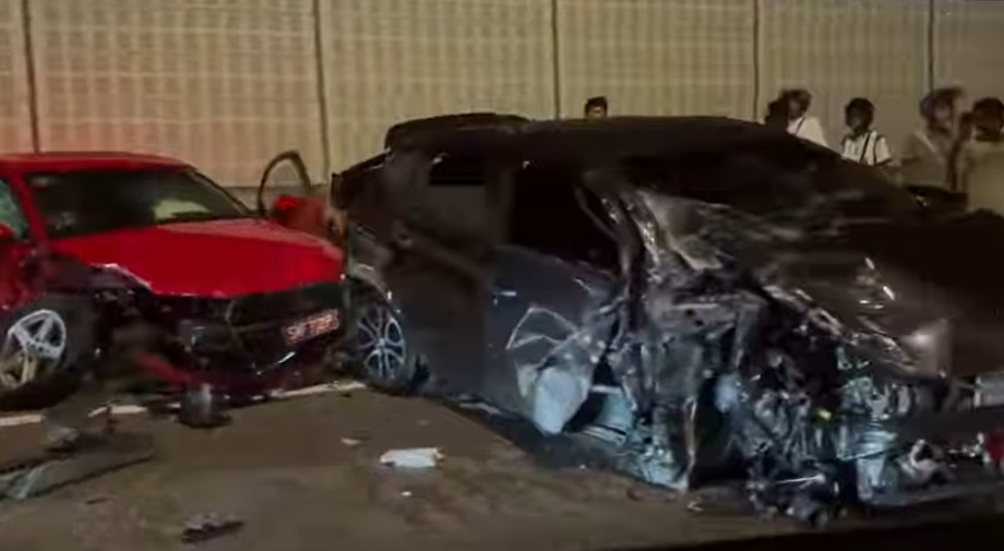 **已签发**柔:汽车凌晨逆向行驶EDL,酿4车连环撞1司机重伤