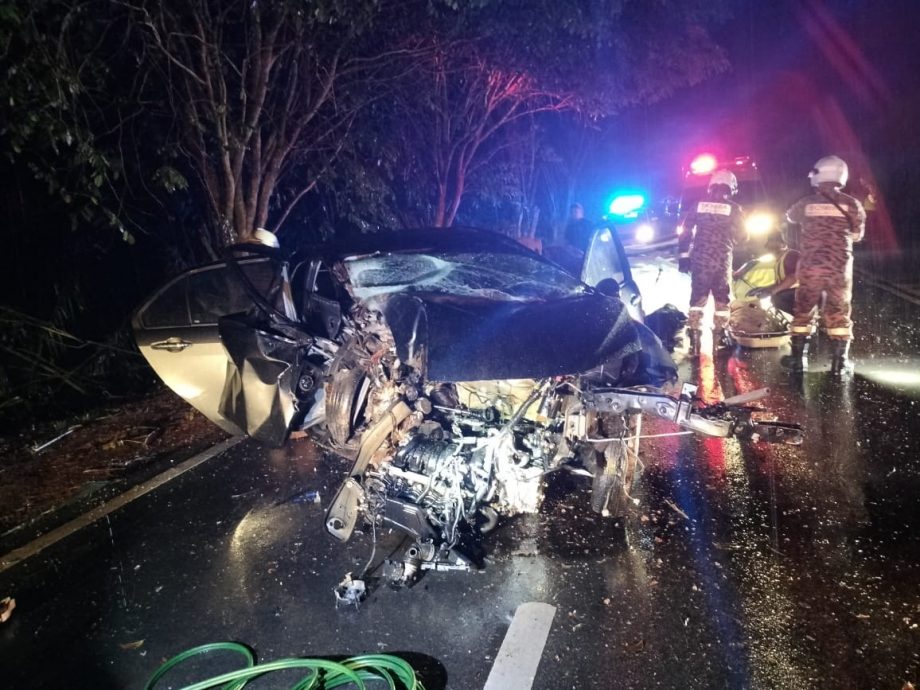 **已签发**柔:青年载母赶路失控撞树,母死子伤