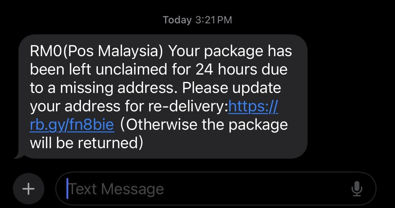 收到简讯说无法运送包裹 小玉险填写信用卡资料