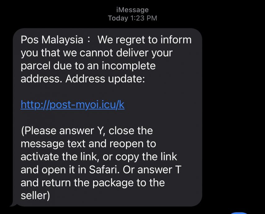 男子险被盗RM2200怒问快递公司“骗子为何有正确追踪号?”