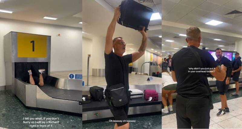 行李再不出来就拉屎! 男子机场脱序行径引全场爆笑