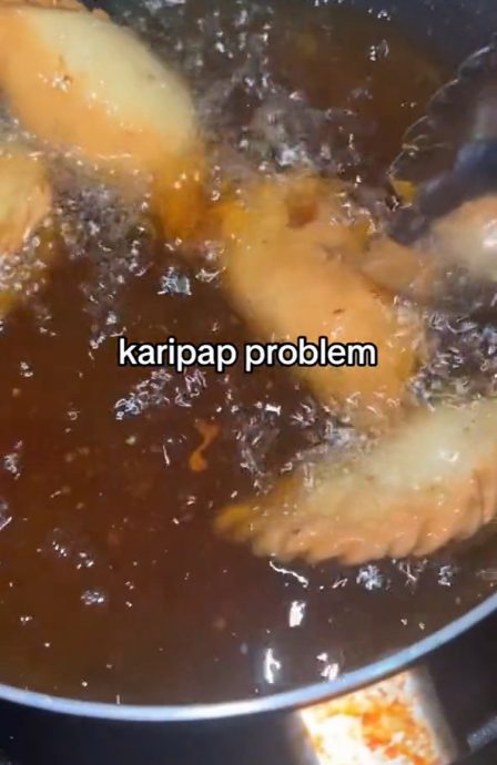 视频|咖喱角拒翻身被油炸 男子抱怨：不听话