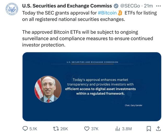 骇客盗号发假贴文 SEC澄清尚未批准比特币ETF