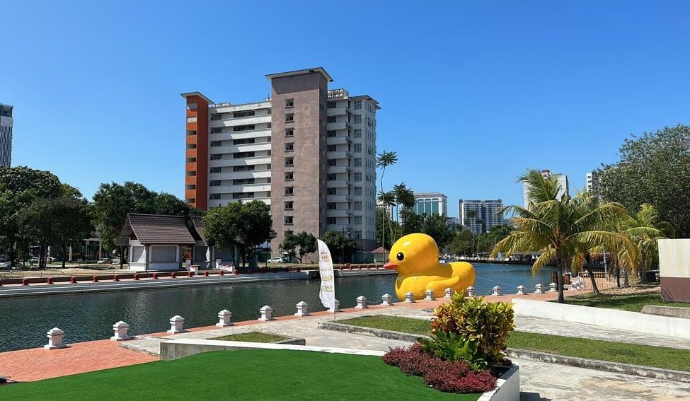 (古城第五版主文)甲河出现“小黄鸭”引热议 甲水上市场料二月营业