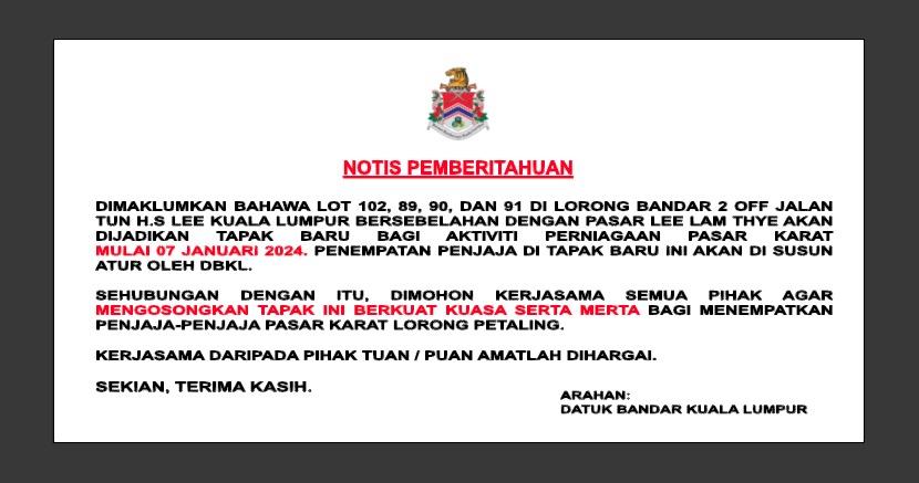 (第3头)大都会/DBKL要求老鼠街小贩7日搬迁/10图