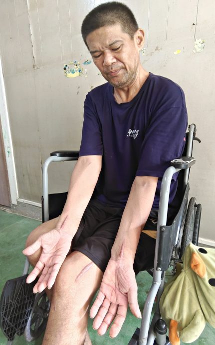 (需转载)NS封底主文/妻女患先天疾病,夫轮椅代步,三口之家“同病相怜”,星洲基金会助筹6万援助金