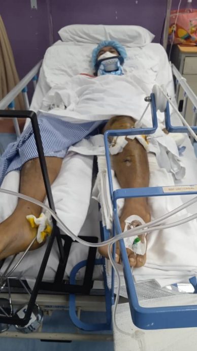 (需转载)NS封底主文/妻女患先天疾病,夫轮椅代步,三口之家“同病相怜”,星洲基金会助筹6万援助金