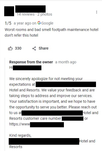 住客不满给1星差评 酒店业者竟威胁要公开CCTV画面?