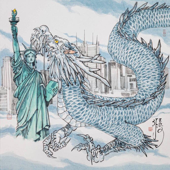 (大北马)玉凤挥笔,龙影遍世