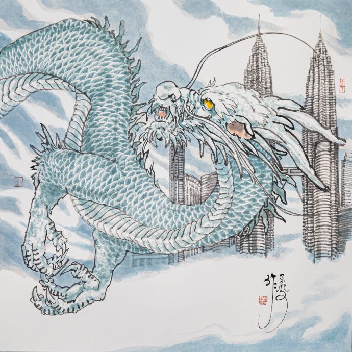 (大北马)玉凤挥笔,龙影遍世