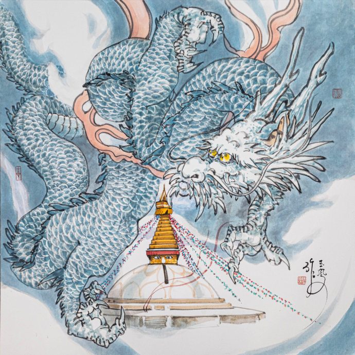 (大北马)玉凤挥笔,龙影遍世