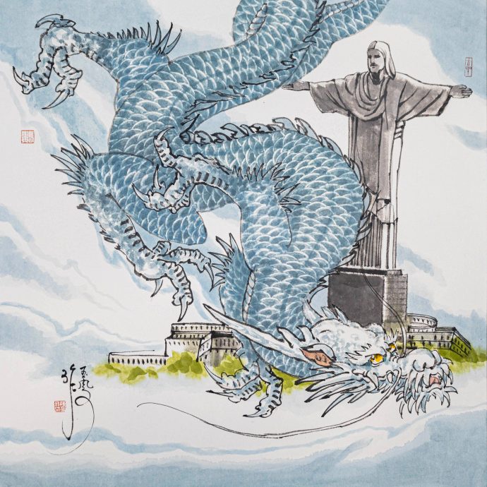 (大北马)玉凤挥笔,龙影遍世