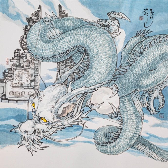 (大北马)玉凤挥笔,龙影遍世